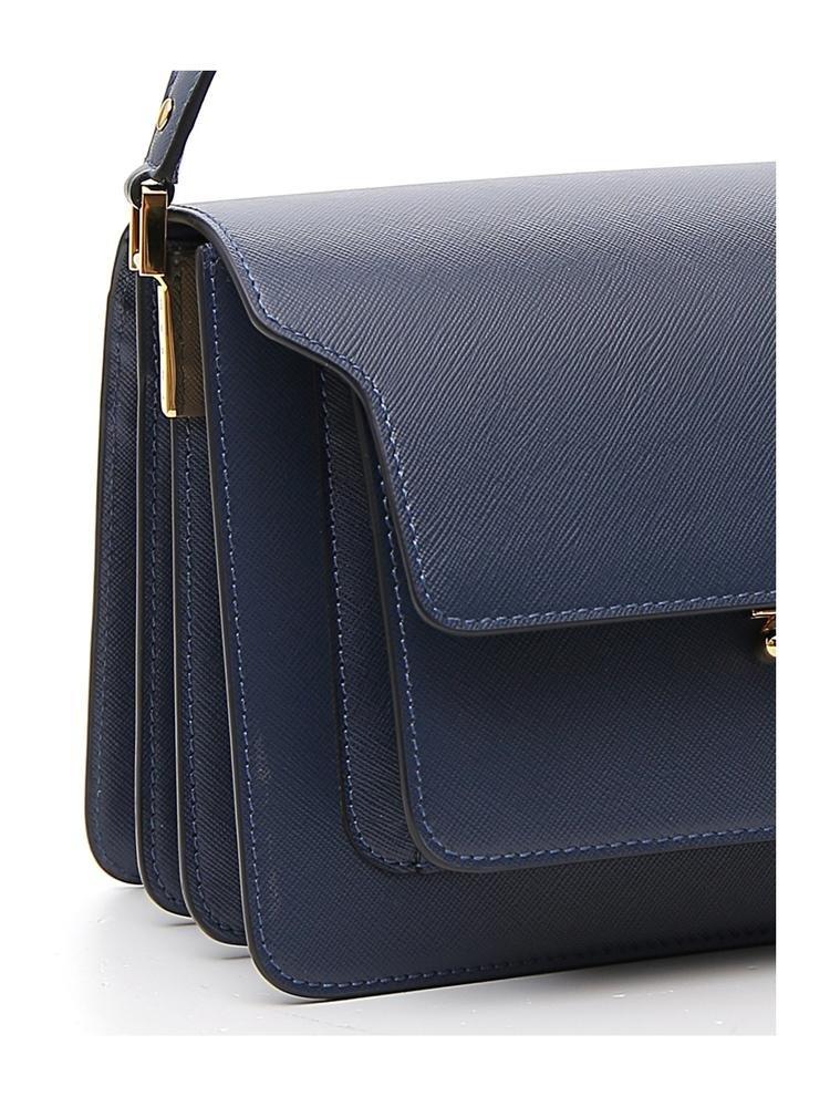 Marni Trunk leather shoulder bag - Blue