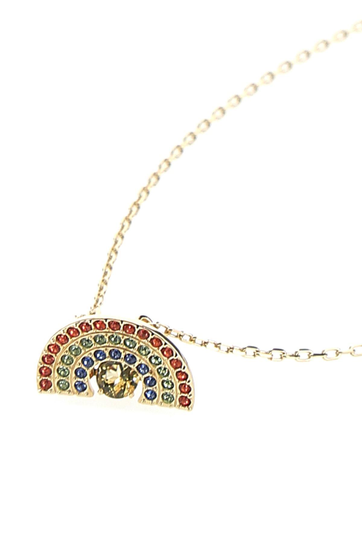 Swarovski Sparkling Dance Rainbow Necklace in Metallic | Lyst