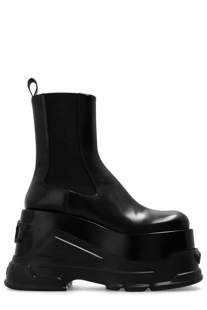 Versace Medusa Anthem Platform Boots in Black | Lyst