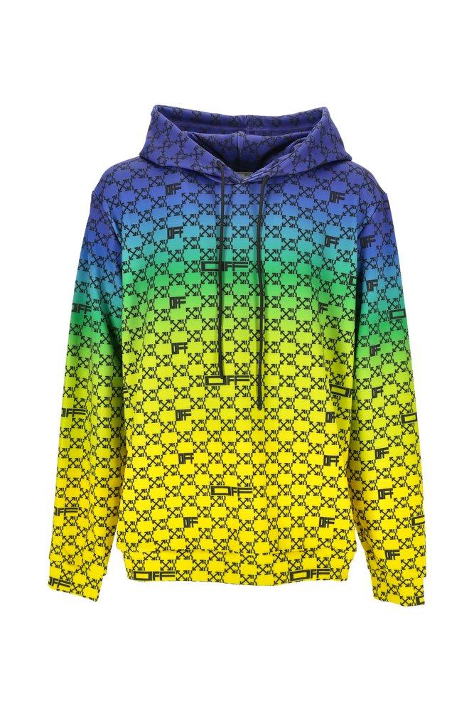 Off white hoodie rainbow new arrivals