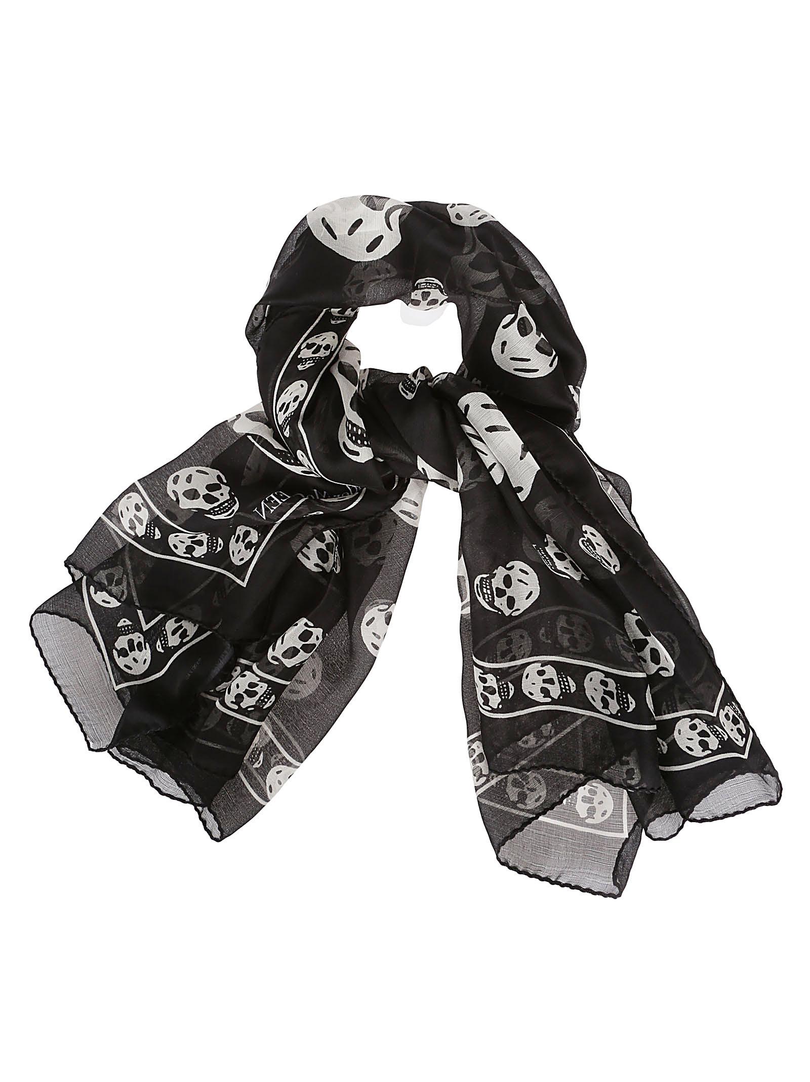 Alexander McQueen Silk Skull Print Scarf in Black for Men Lyst