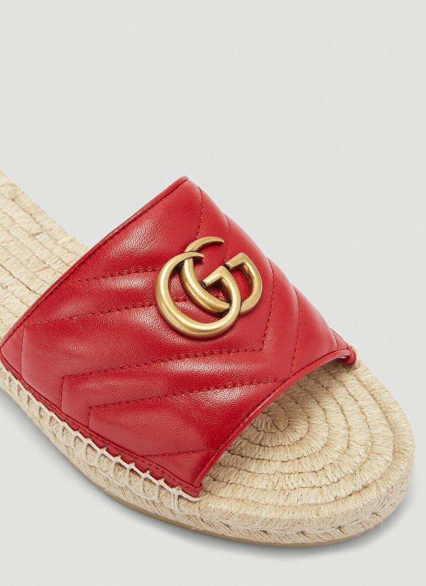 gucci red flat sandals