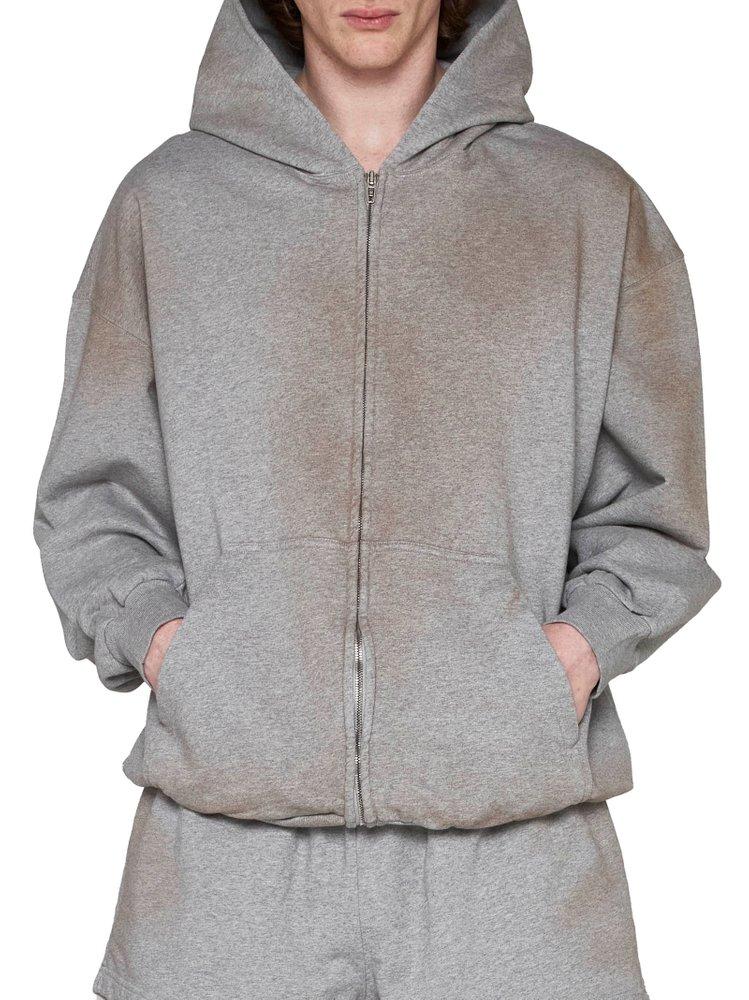 Balenciaga Fade-effect Zipped Hoodie in Gray for Men | Lyst