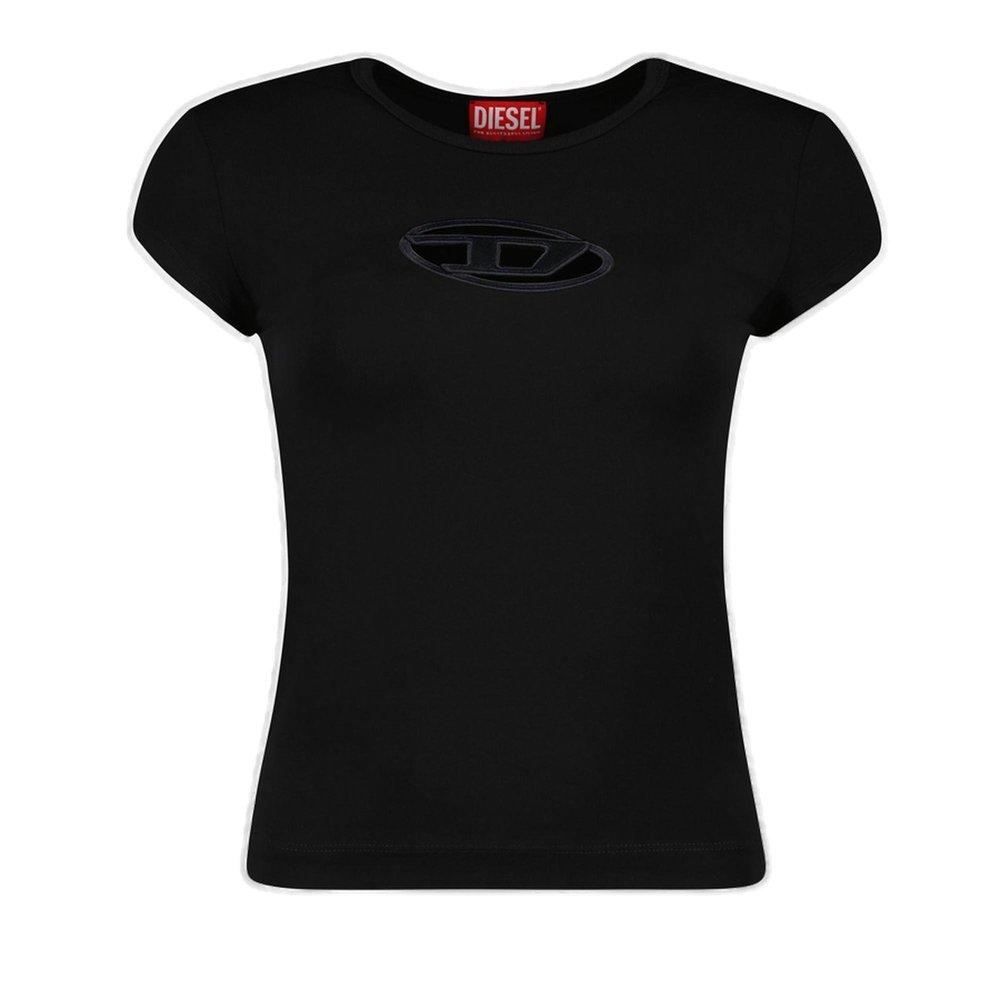 diesel t angie Tシャツ　black 黒 T-ANGIE Woman: Cotton T-shirt with cut-out D logo | Diesel