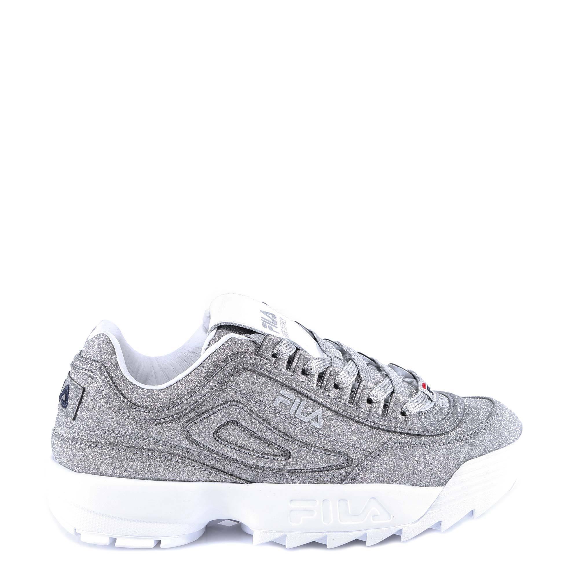 Fila Rubber Disruptor 2 Glitter Sneakers in Silver (Metallic) - Lyst