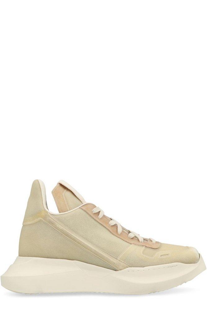 Rick Owens Geth Leather High-Top Sneakers in Natural for Men
