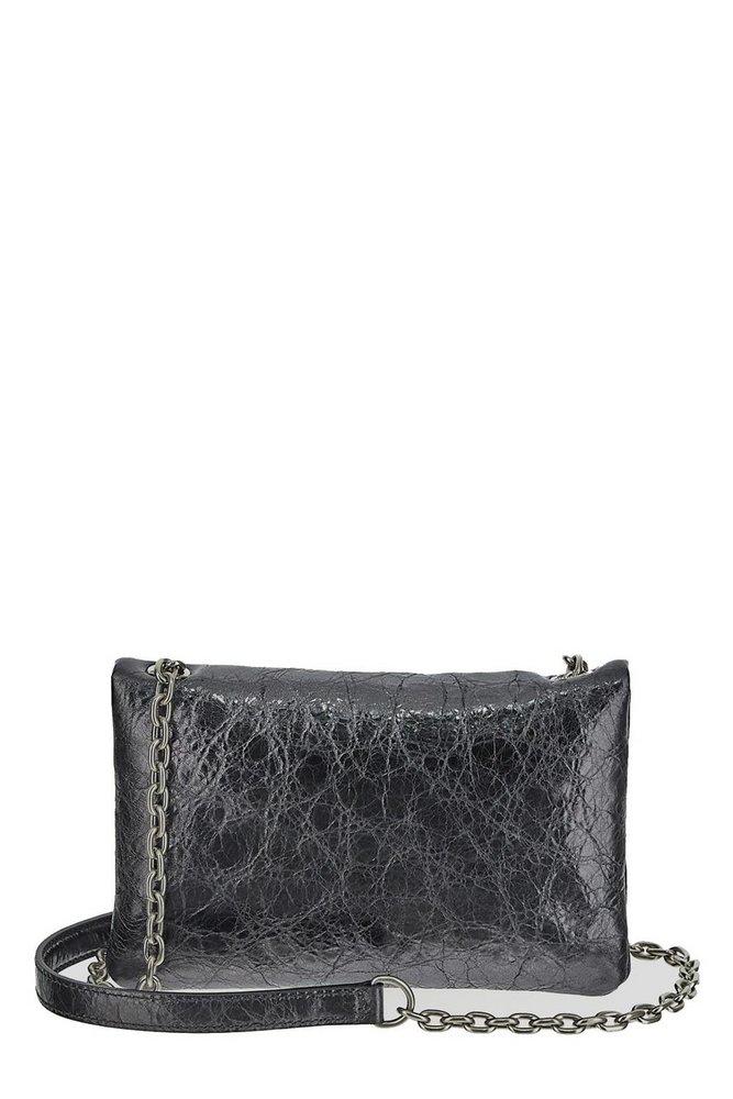 Balenciaga Monaco Metallized Nano Shoulder Bag in Gray | Lyst