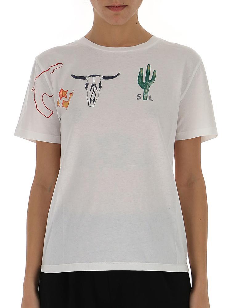 Saint Laurent Cactus Print T-shirt | Lyst