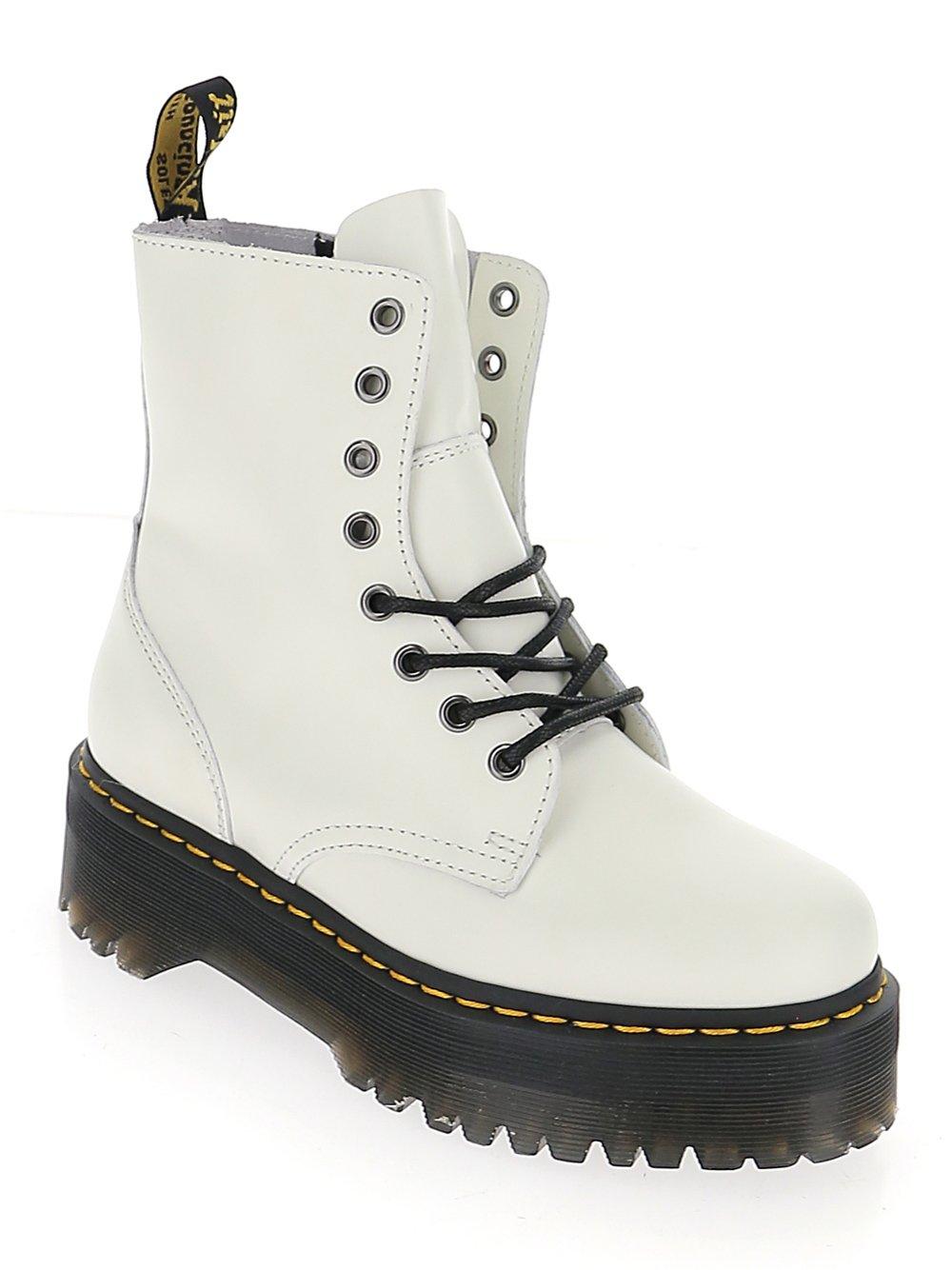 Dr. Martens Leather Jadon Max Platform Boots in White | Lyst