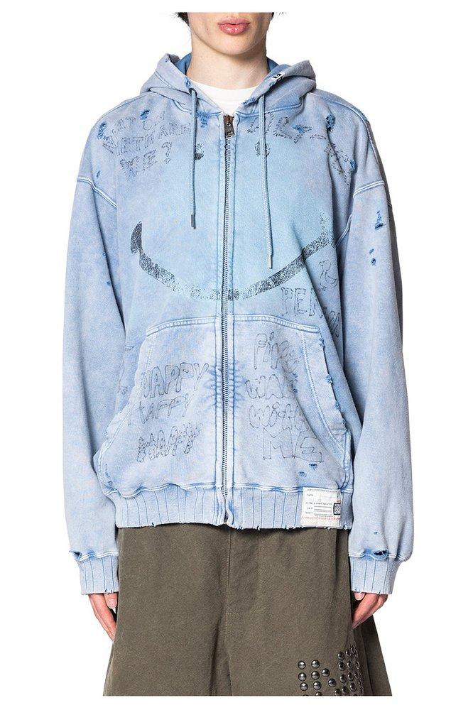 国内発送☆MIHARA YASUHIRO☆SmilyFace Print Distressed Hoodie 27801473_57712591_600.jpg