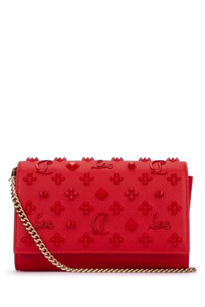 Louis Vuitton Paloma Embellished Leather Chain Clutch Bag