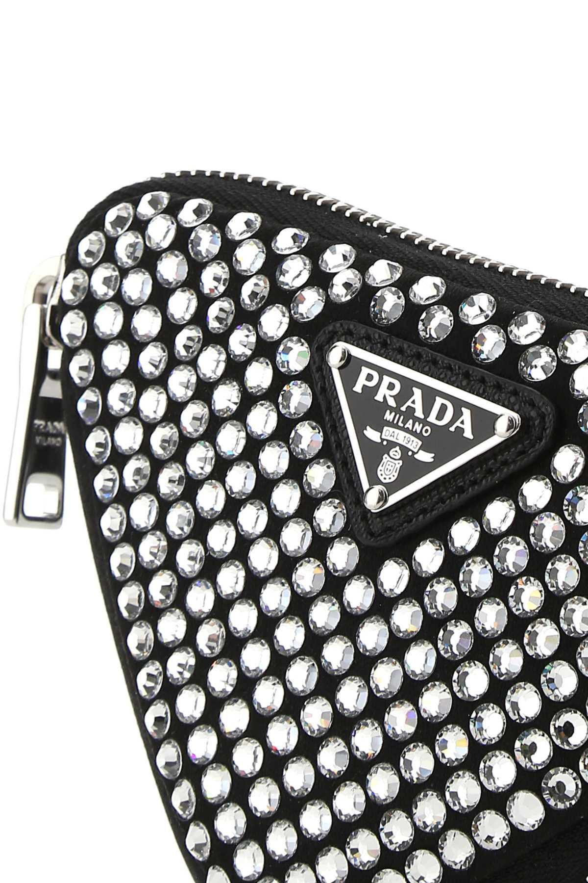 Prada Crystal Embellished Triangle Pouch