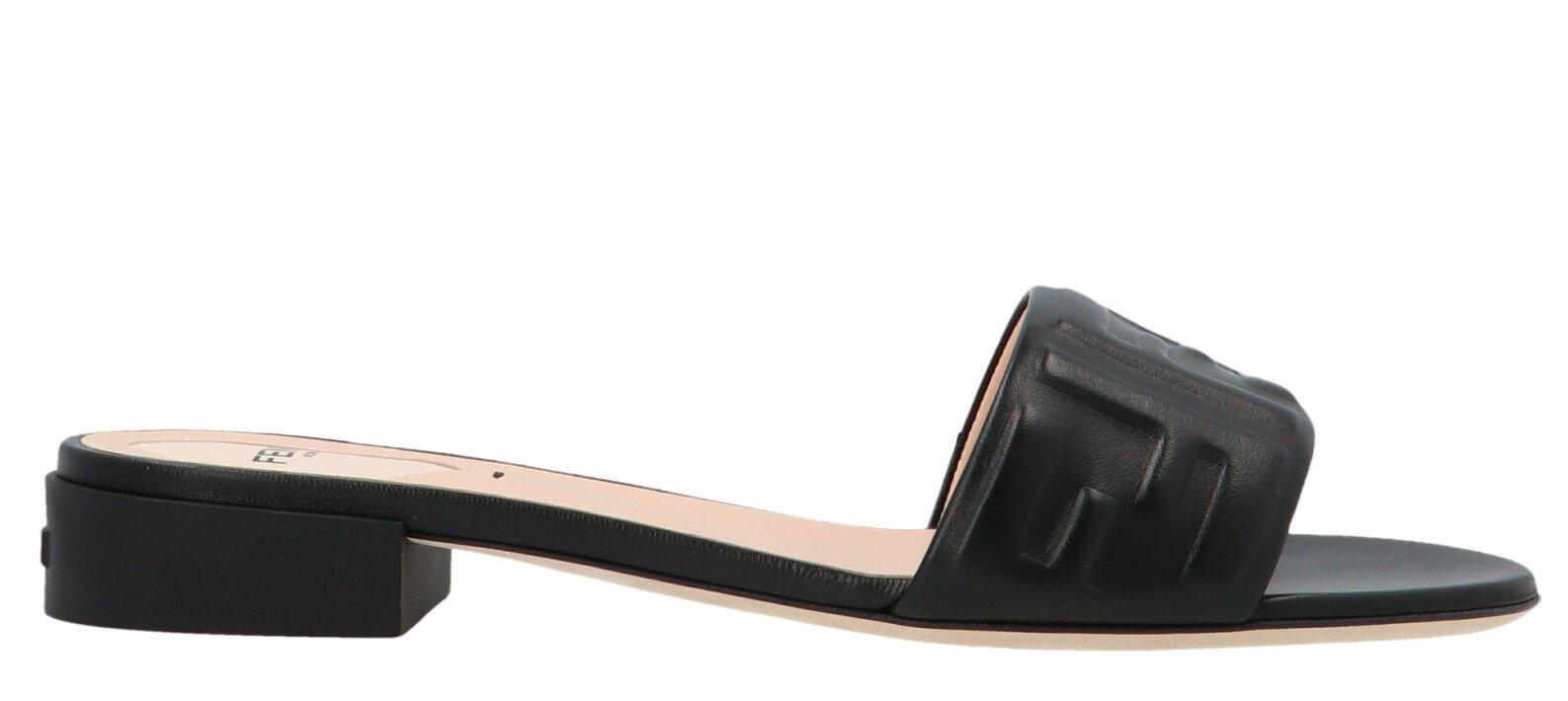 Fendi Signature Ff Motif Sandals in Black Lyst Canada
