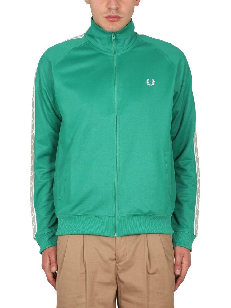 Fred perry taped track jacket green top