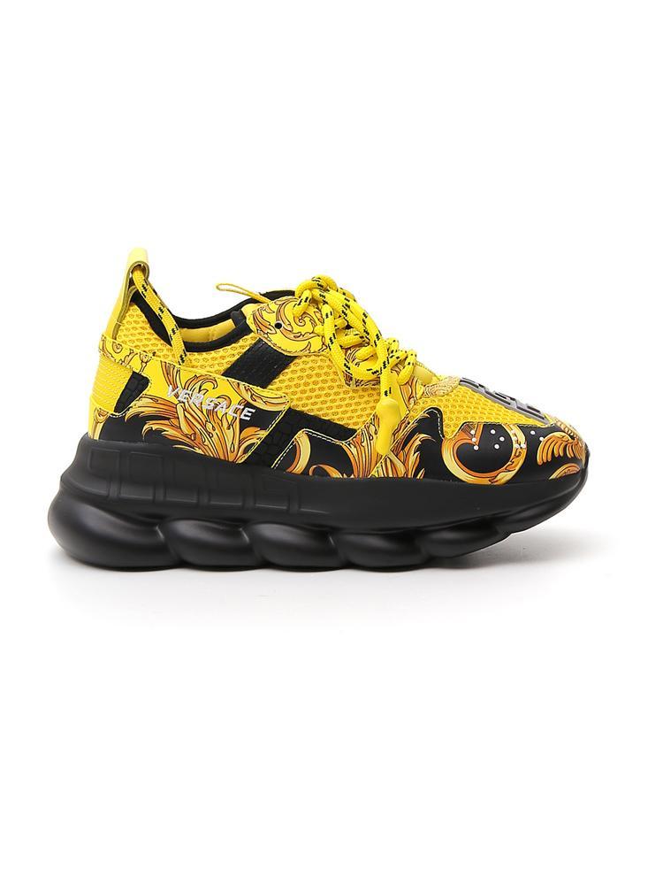 Versace Baroque Printed Chunky Sole Sneakers in Gold Black (Yellow) - Lyst