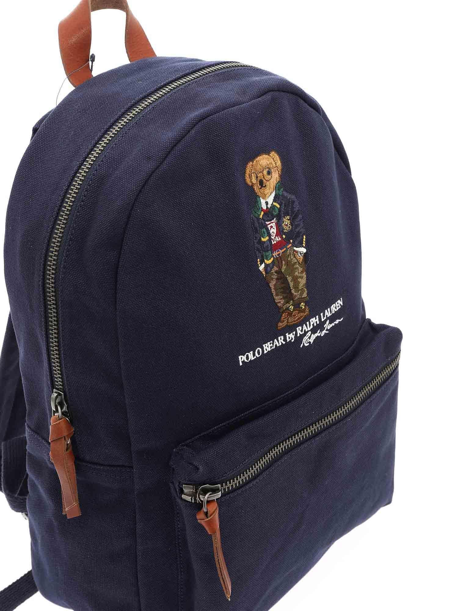 Polo Ralph Lauren Polo Bear Embroidered Backpack in Blue for Men | Lyst