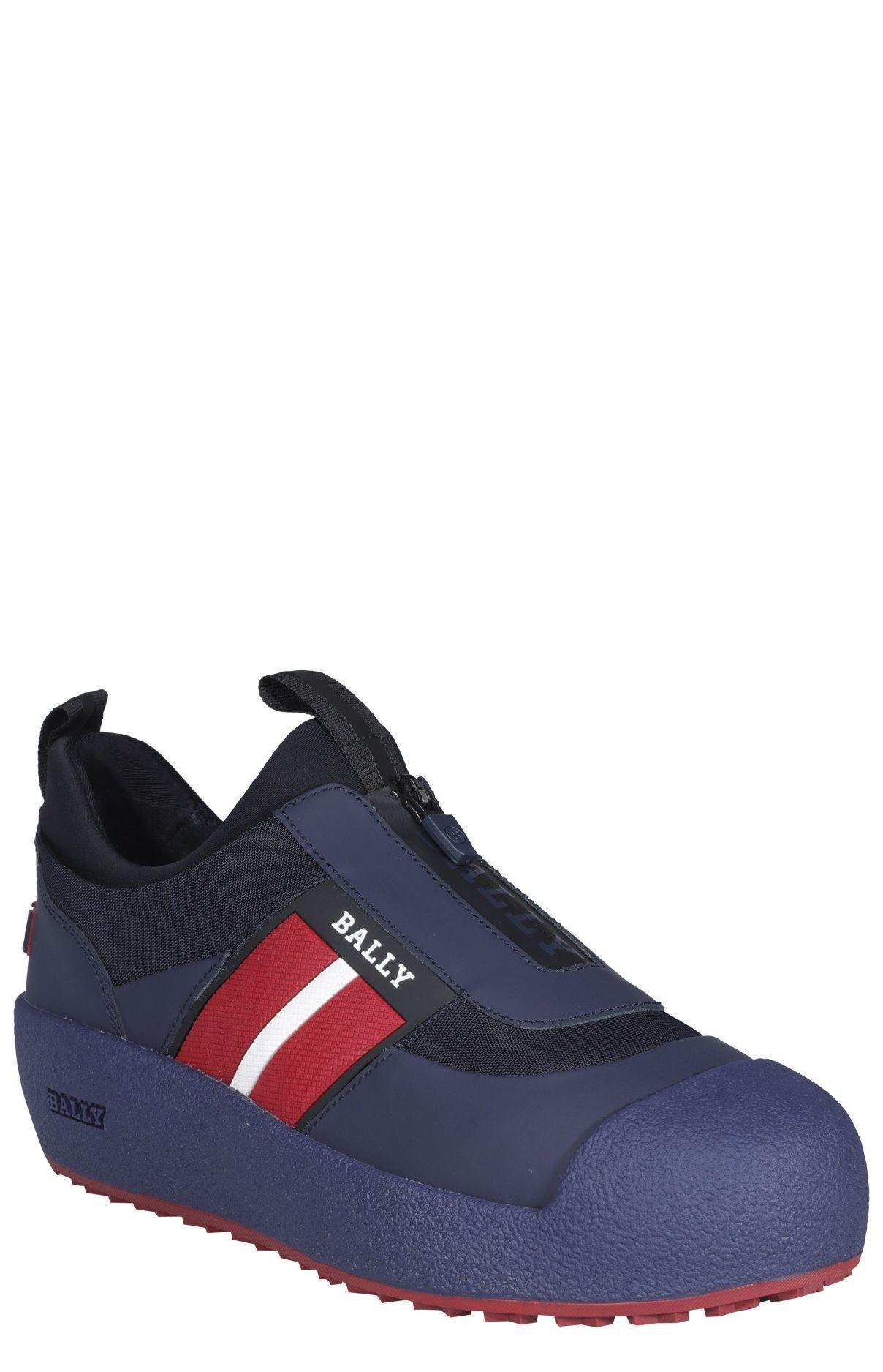 Bally Cuniro Striped Zip-up Sneakers in Blue for Men | Lyst