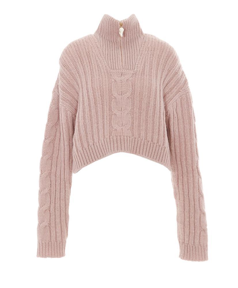 nanushka pearl zip sweater