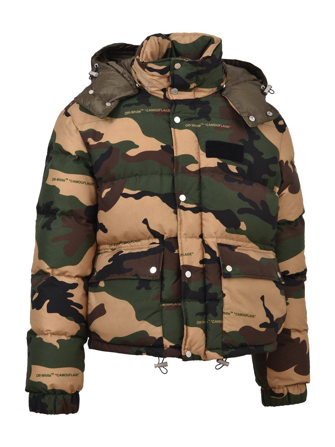 Off-White c/o Virgil Abloh Synthetic Camouflage Puffer Jacket for Men - Lyst