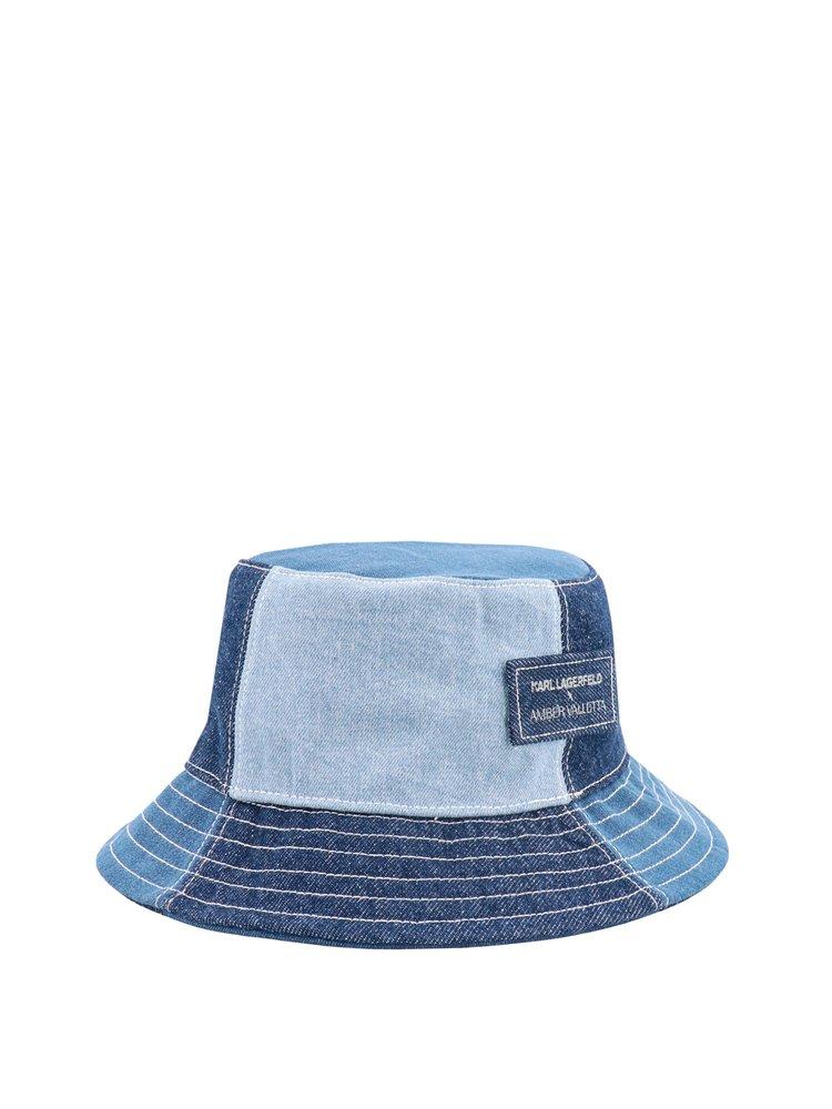 Karl Lagerfeld X Amber Valletta Patchwork Denim Bucket Hat in Blue | Lyst