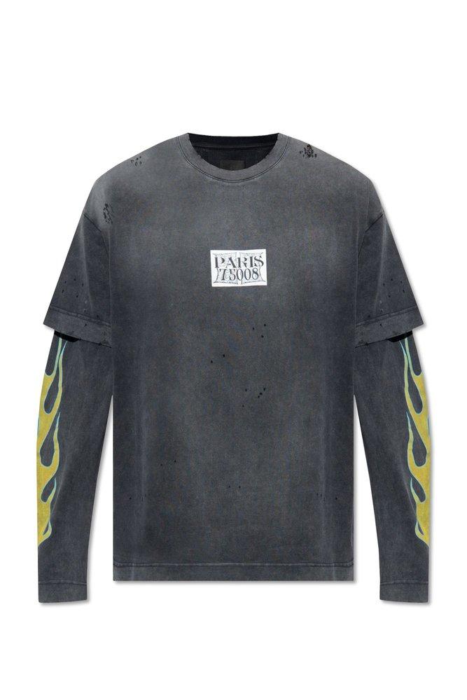 【SATIIIZ】PARIS Pigment Layered T-Shirt Acne Studios - Layered t-shirt - Off white