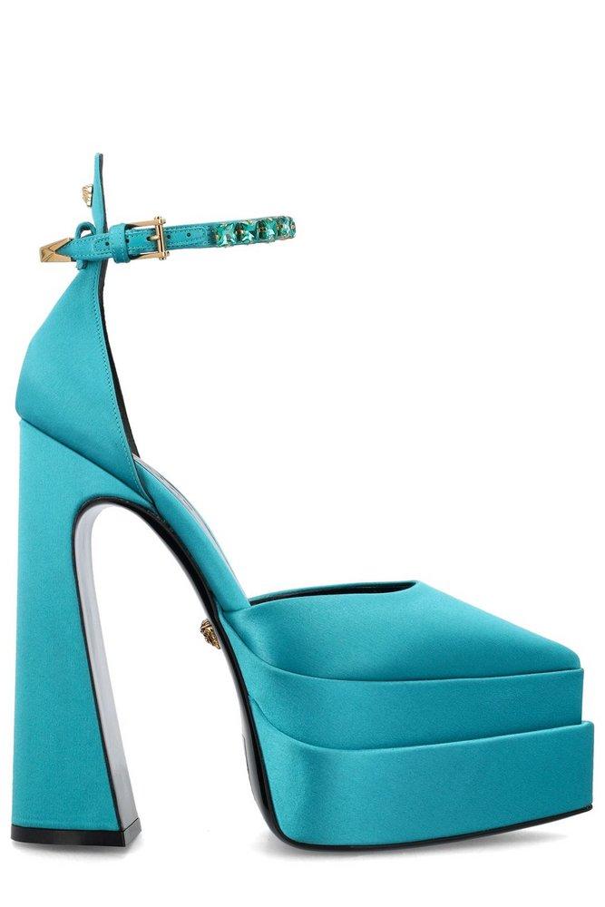 Versace Aevitas Platform Embellished Pumps in Blue Lyst Canada