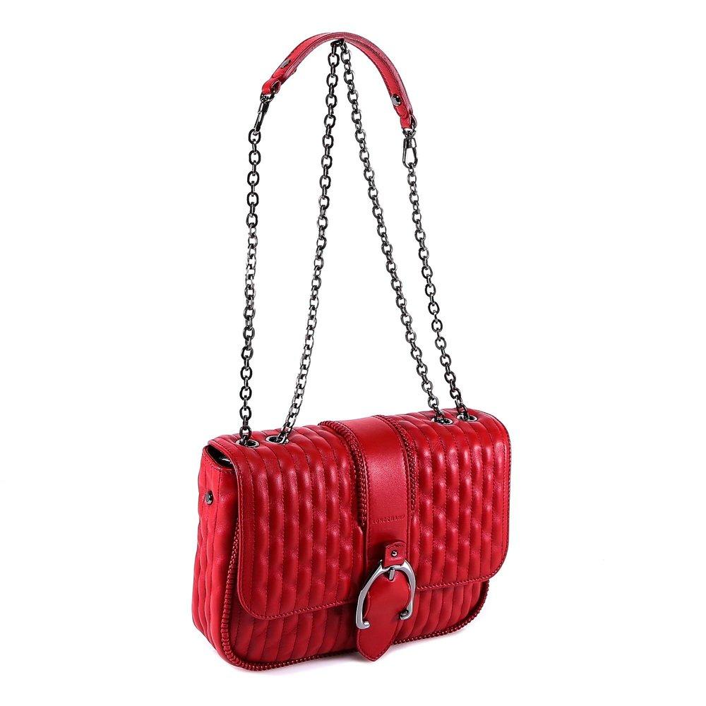 Longchamp Chain Strap Shoulder Bag in Red | Lyst