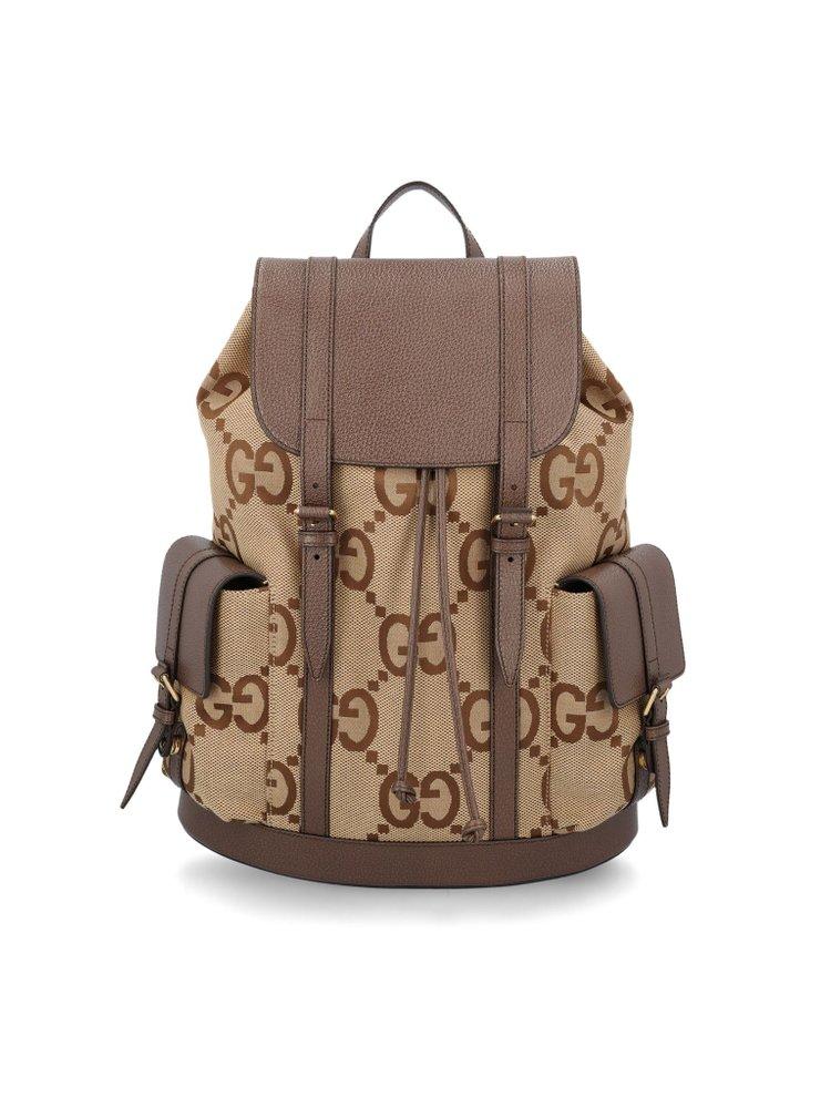 Jumbo GG backpack in taupe leather