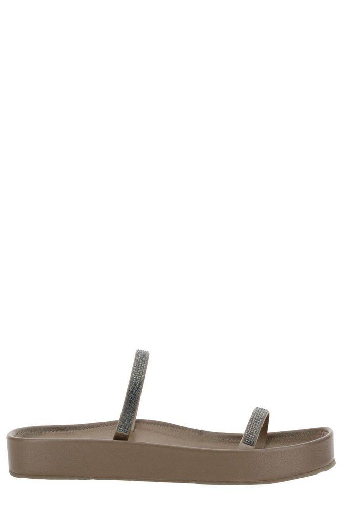Pedro Garcia Alania Embellished Slip on Sandals in White Lyst
