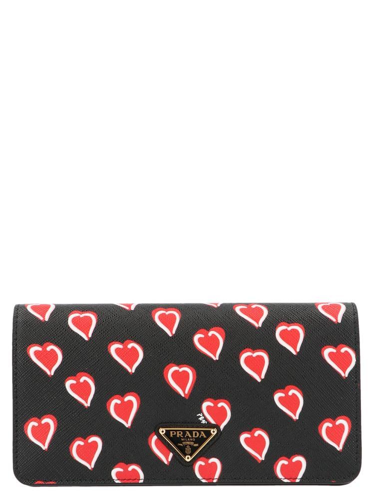 Prada Saffiano Leather Heart Print Mini-bag in Black | Lyst