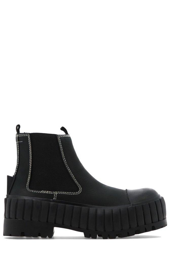 MM6 by Maison Martin Margiela Pull-on Chunky Ankle Boots in Black | Lyst