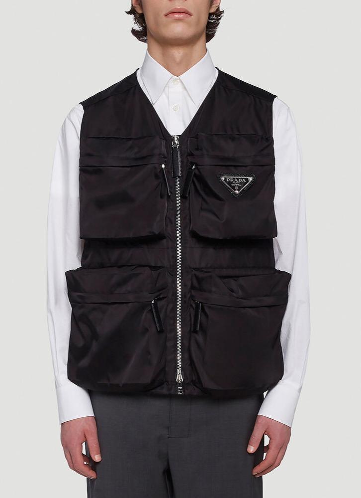 Prada Synthetic Re-nylon Pocket Vest in Black for Men | Lyst
