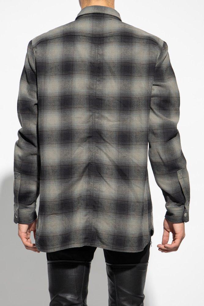 Rick Owens DRKSHDW Outershirt Checked Shirt in Gray for Men | Lyst