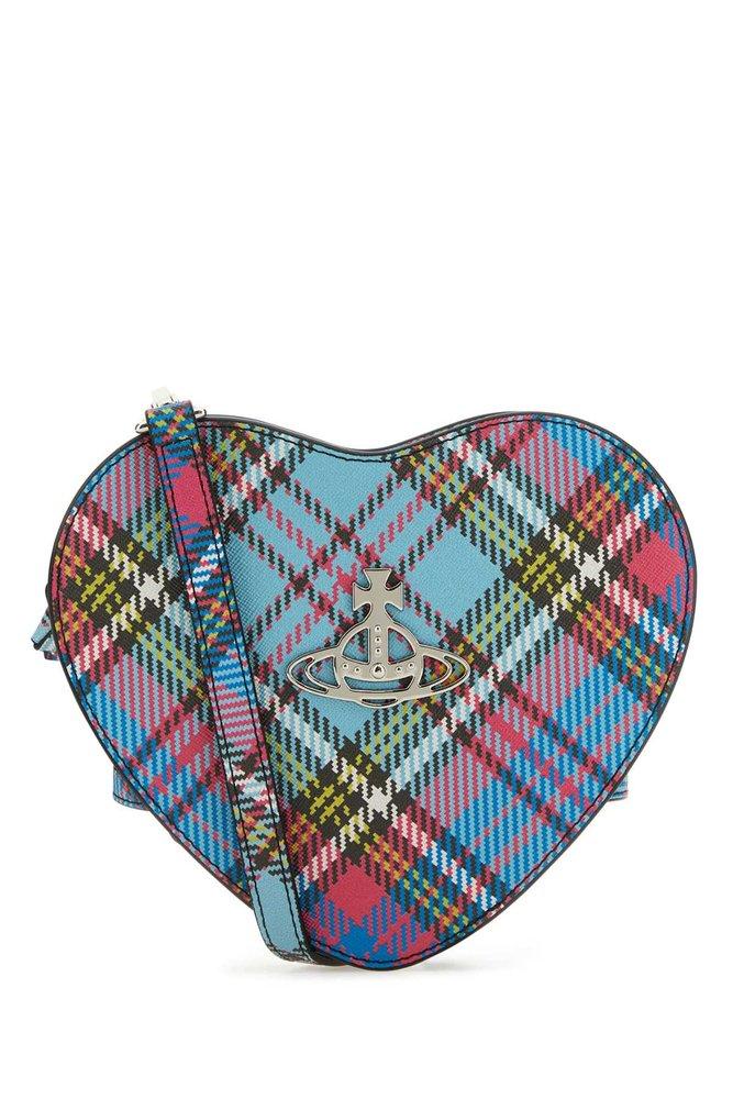 Vivienne Westwood Orb-plaque Heart Shaped Checked Crossbody Bag in