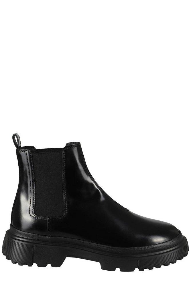 Hogan Round-toe Chelsea Ankle Boots in Black for Men | Lyst