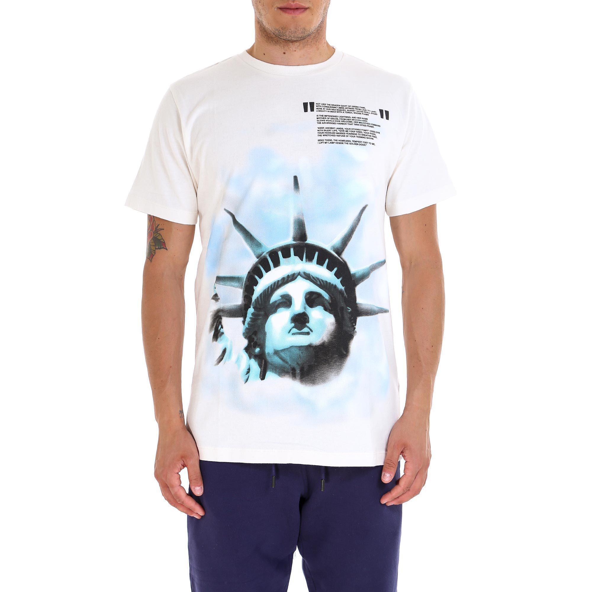 Off-White c/o Virgil Abloh Statue Of Liberty T-shirt in White for Men | Lyst