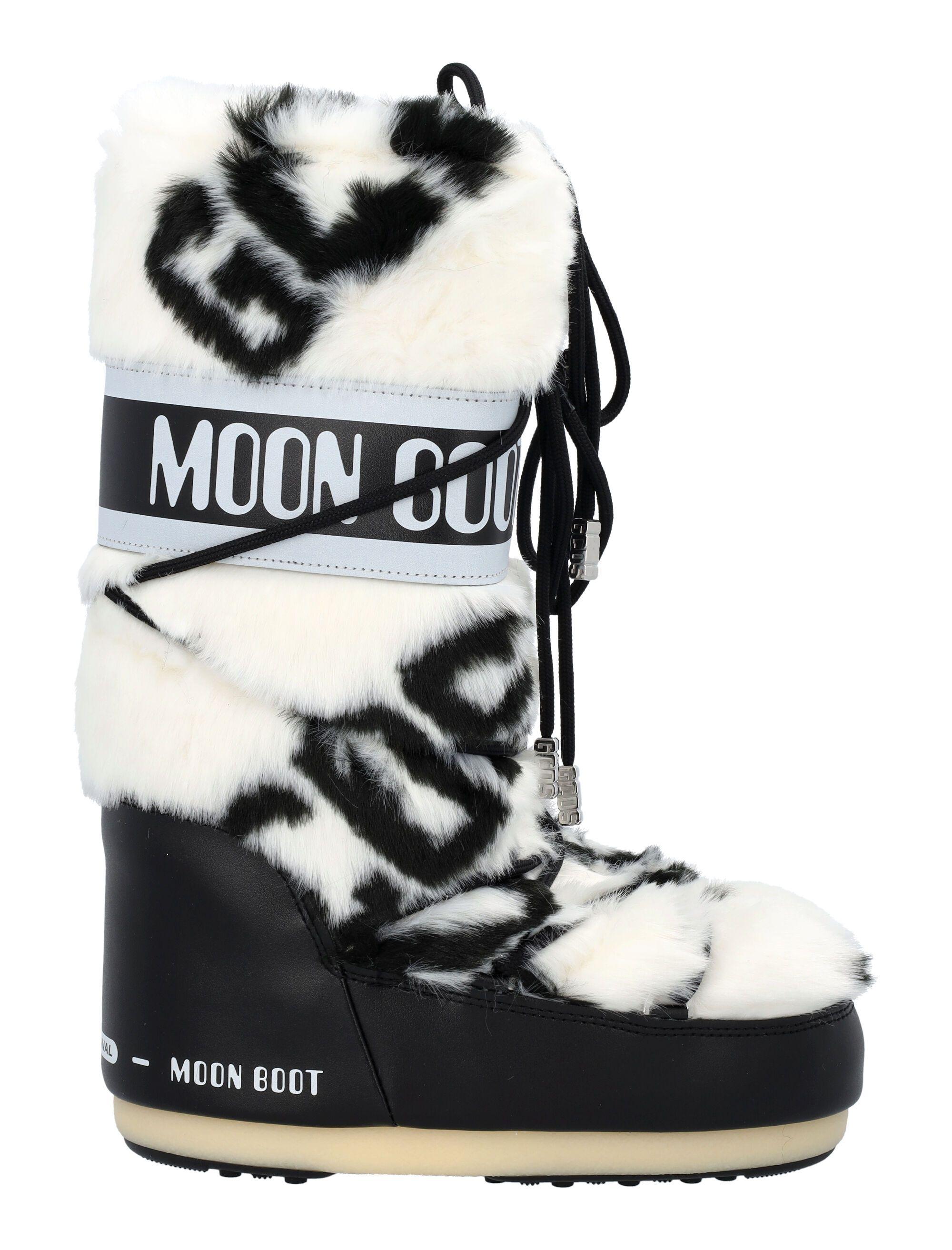 Gcds Faux-fur Moon Boots in Black | Lyst