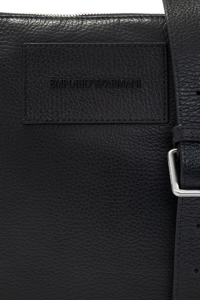 Emporio Armani Leather Shoulder Bag Mens Black