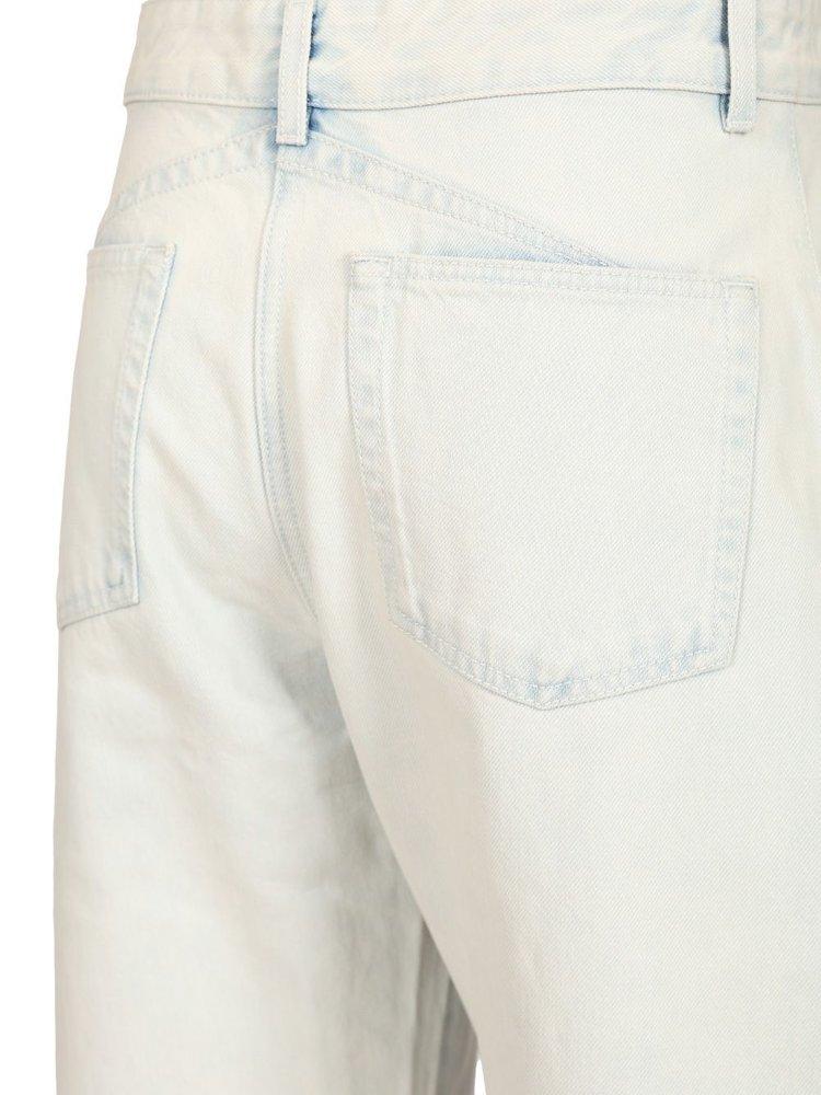 デニム・ジーパン Alaia Low waist rounded jeans White Alaïa Low Round Denim Jeans in White | Lyst Canada