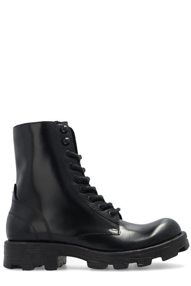 DIESEL Dhammer Bt W Laceup Combat Boots in Black Lyst