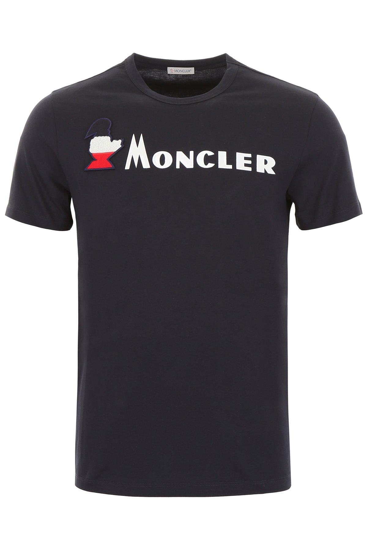 Moncler Cotton Navy Logo T-shirt in 