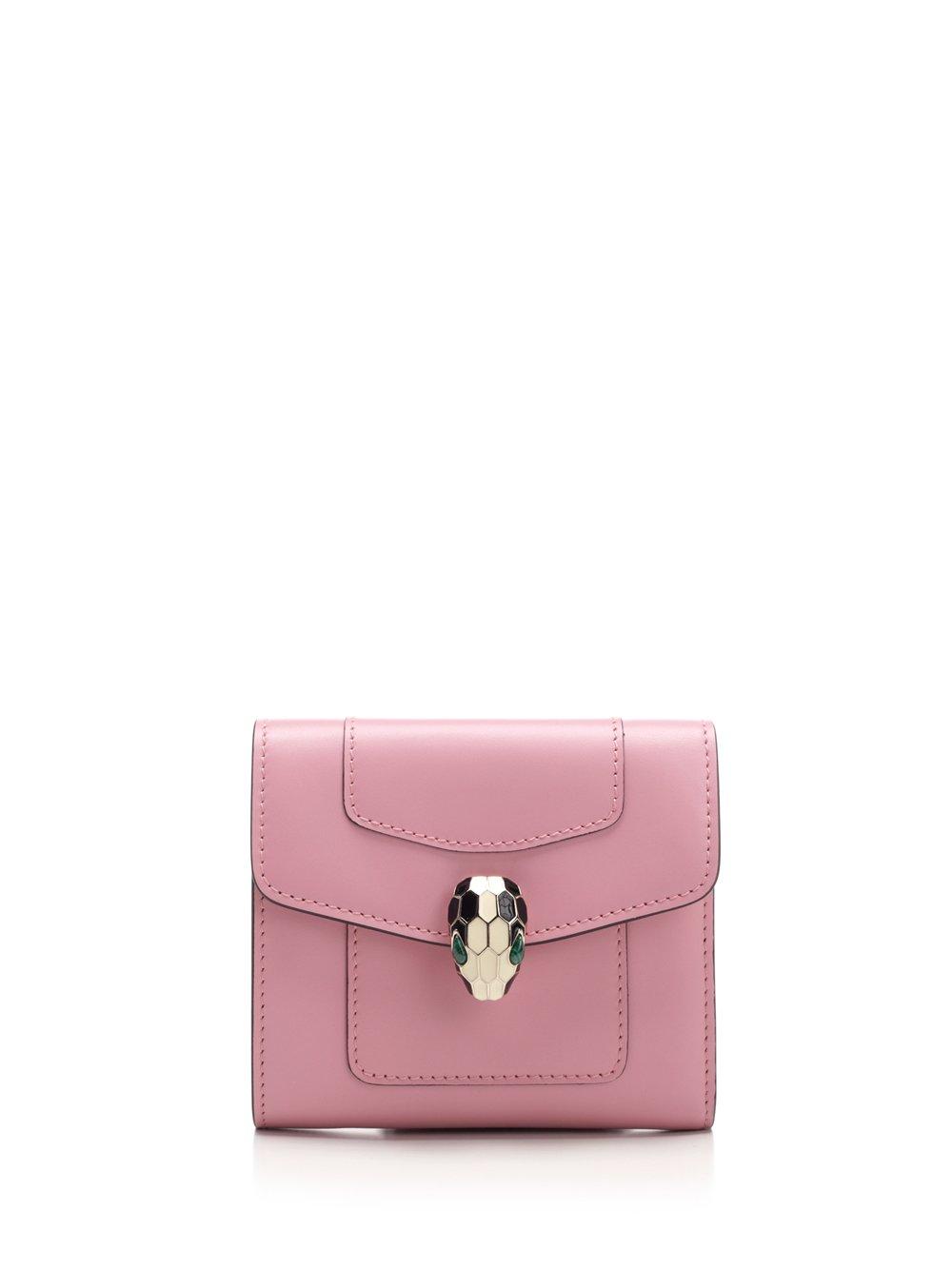 BVLGARI Serpenti Forever Leather Wallet in Pink | Lyst