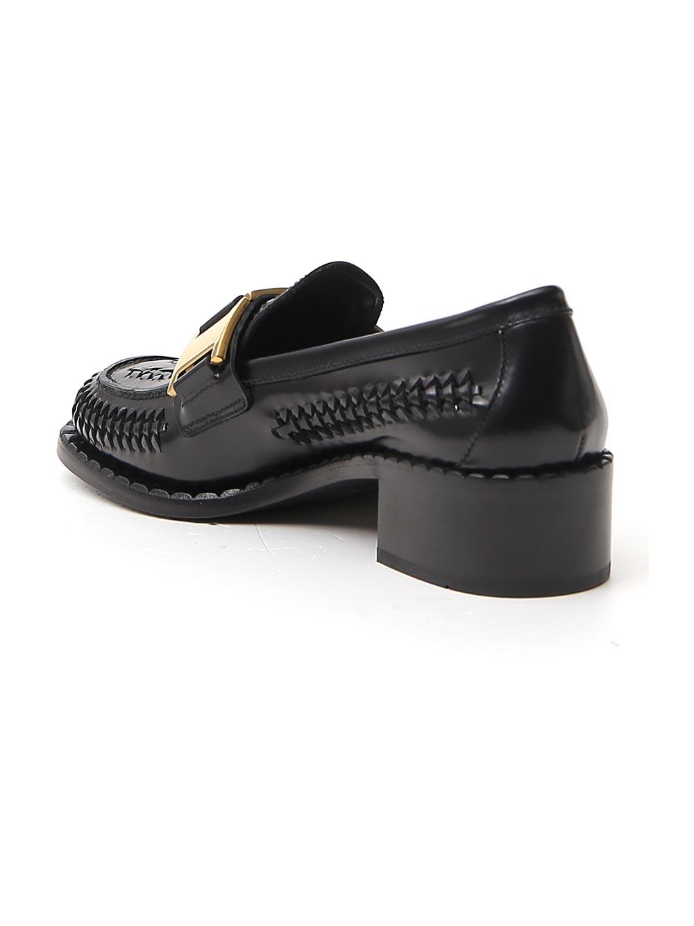 Prada Leather Braided Loafers in Black - Lyst