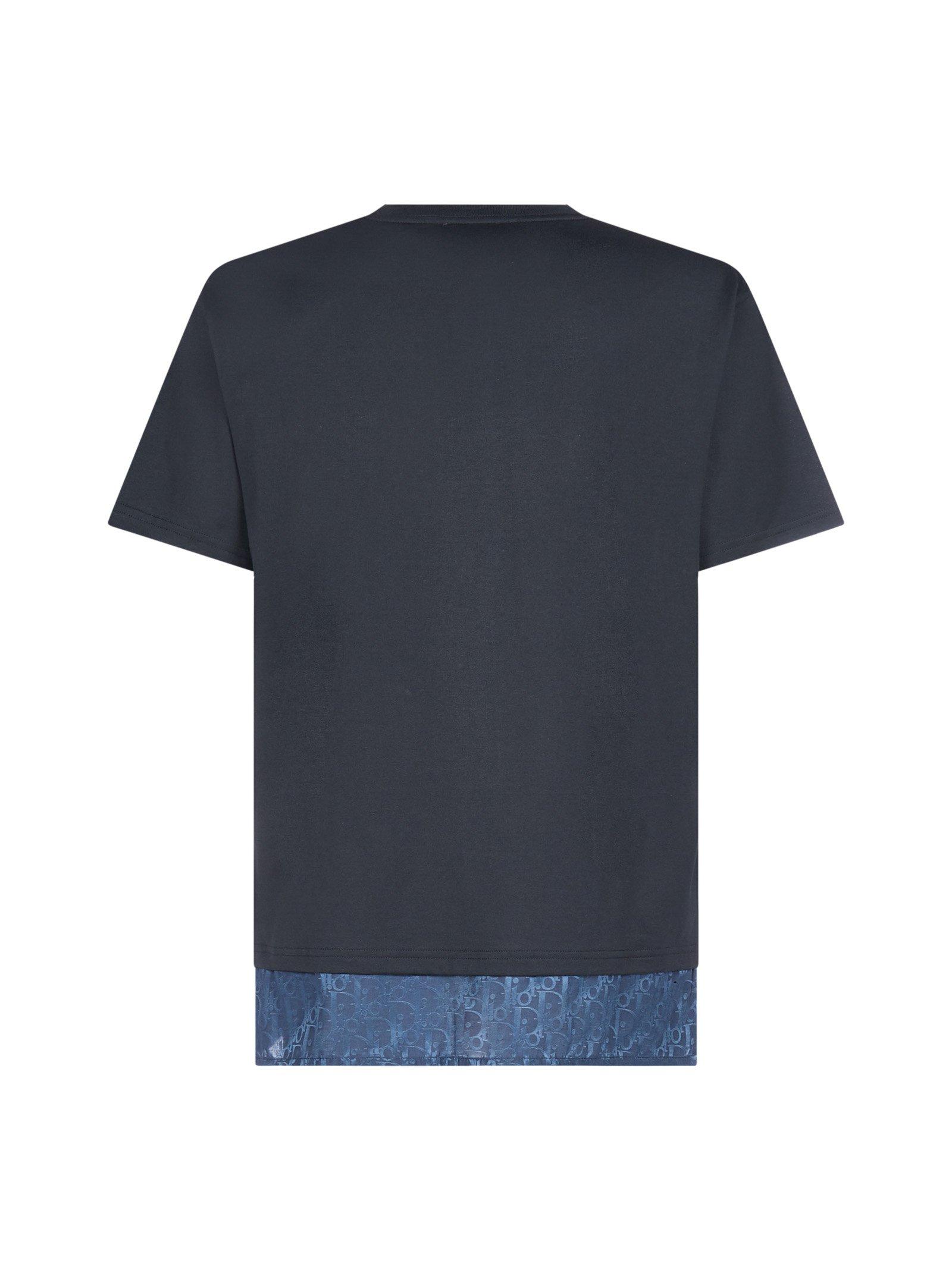 Dior Oblique TShirt Relaxed Fit Navy Blue Terry Cotton Jacquard  DIOR US