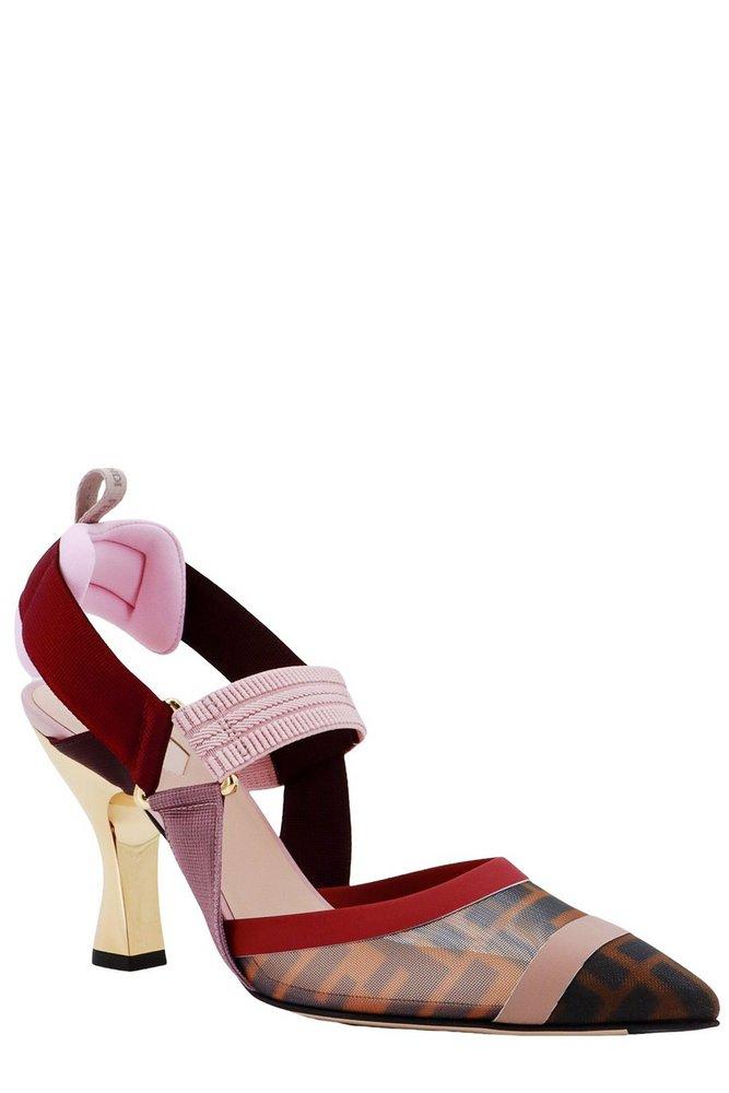 パンプス FENDI \"HUMMINGBIRD LITE\" HIGH HEEL MESH SLINGBACK Fendi Slingback Hummingbird Lite Elegant Slip-On Shoe – LOZURI®