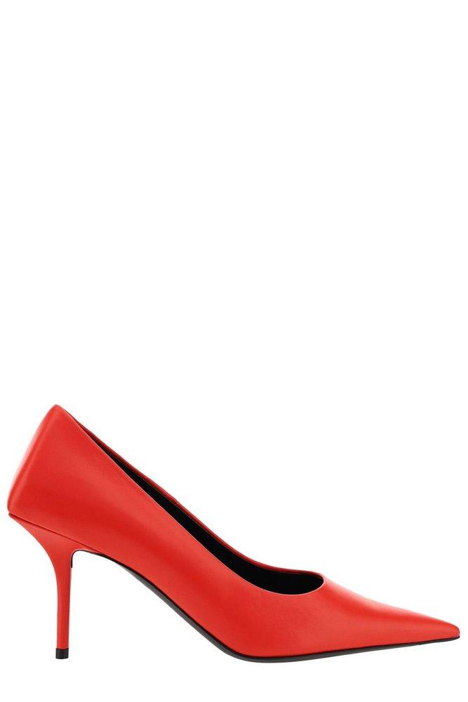 Balenciaga Square Knife Pointed Toe Pumps in Red | Lyst