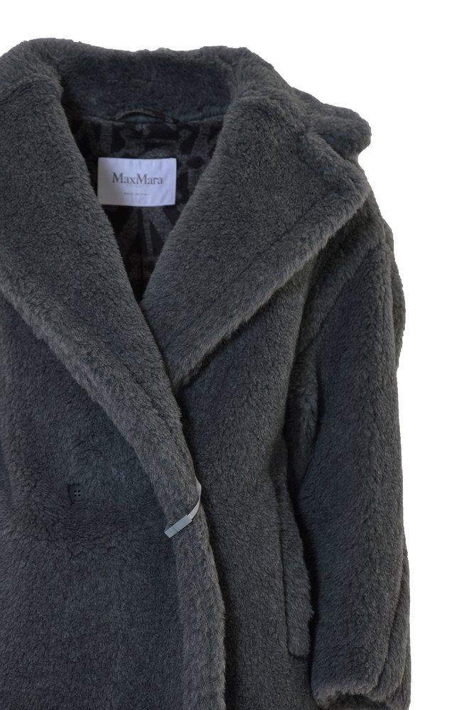 Max Mara Runway Buttoned Teddy Coat in Gray | Lyst