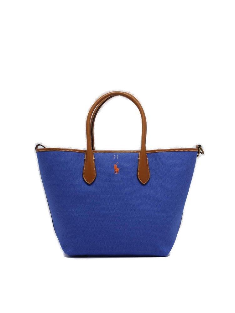 Polo Ralph Lauren Logo embroidered Shopping Bag in Blue Lyst UK