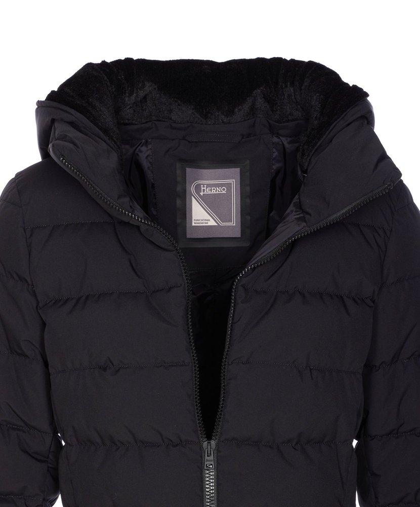 ダウンジャケット・コート HERNO Long down jacket with wool sleeves (PI00122DR 9300) Women's Long Down Jackets - Vests and Parkas | Herno®