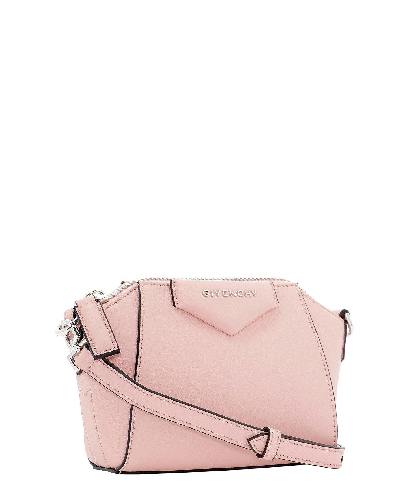 NWT Givenchy Nano Antigona Metallic Pink Leather Cross Body Bag